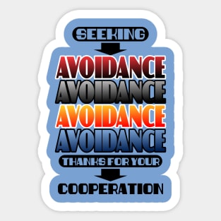 Anti-social INTJ introvert shy personality type avoidance Sticker